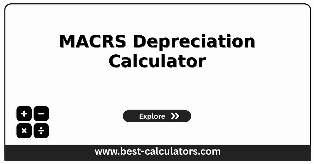 MACRS Depreciation Calculator - Free online tool to calculate business asset depreciation with 2025 IRS tables, Section 179, and 40% bonus depreciation