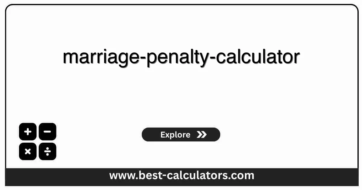 Marriage Penalty Calculator - Free online calculator to compare tax liability as married vs single and calculate marriage penalty or bonus