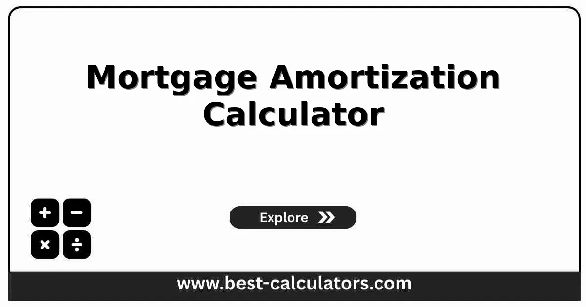 Mortgage Amortization Calculator - Free online tool showing complete payment schedule with principal and interest breakdown for home loans