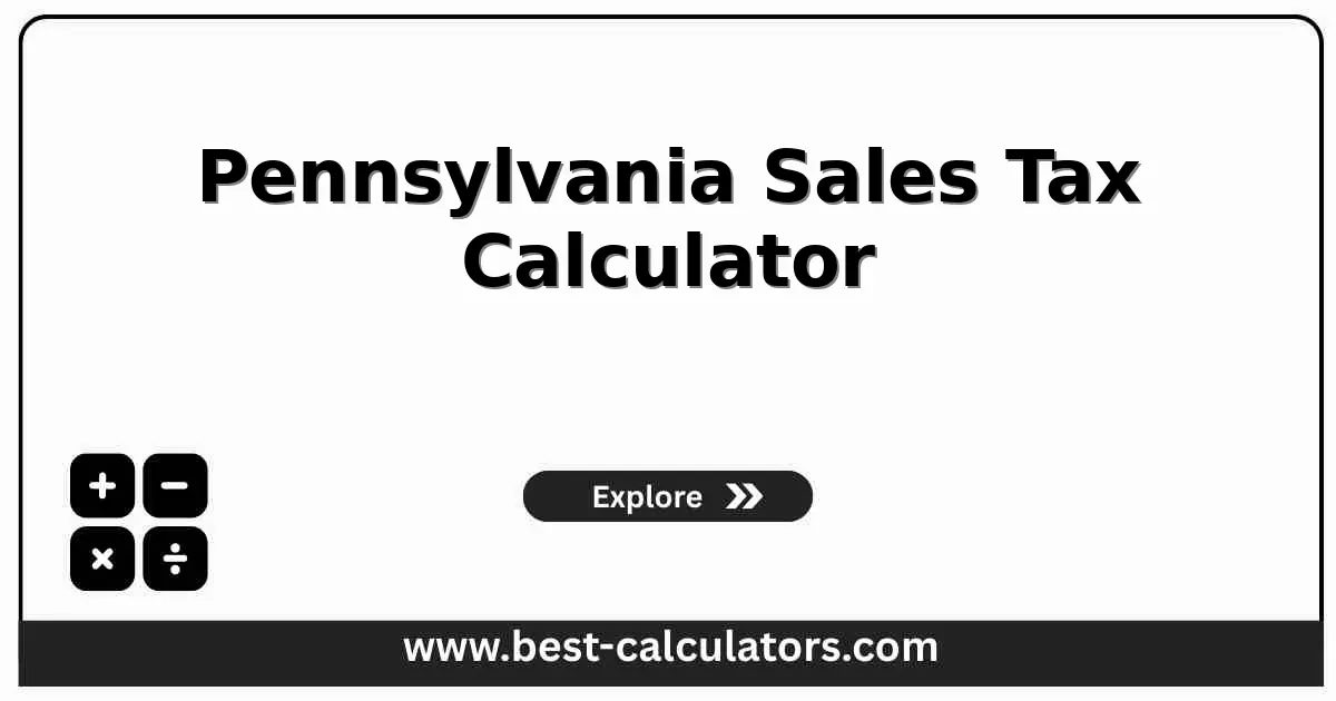 Pennsylvania Sales Tax Calculator - Calculate PA sales tax with 6.00% state rate plus minimal local taxes for accurate 2025 pricing