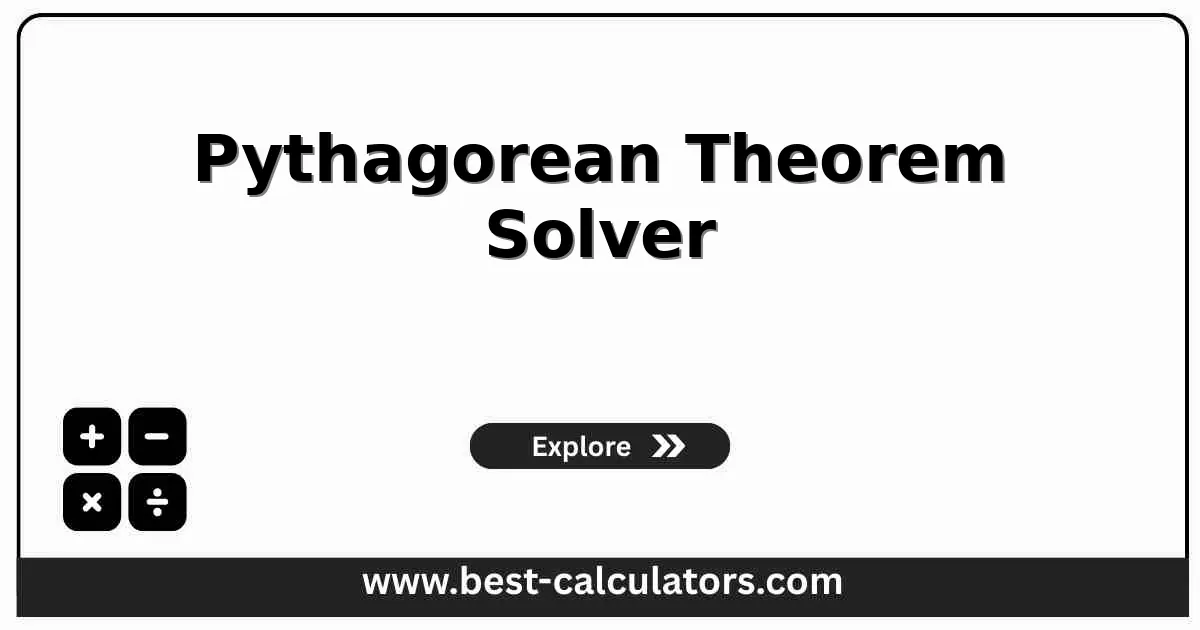 Pythagorean Theorem Solver - Free online calculator to solve for any side of a right triangle using a² + b² = c²