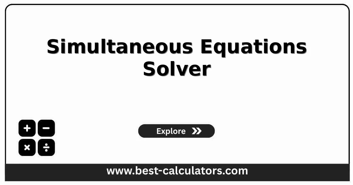 Simultaneous Equations Solver - Free online calculator to solve 2×2 and 3×3 systems of linear equations with step-by-step solutions